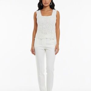 Chic White Lace Women's Muscle Tee